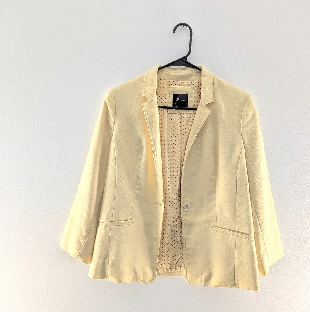The Limited Yellow Blazer Lightweight Business Casual Tailored Jacket Work offic